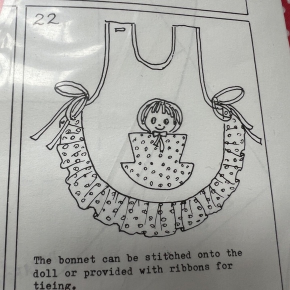 Cut & Sew Jette Viby Sewing Fabric Doll Apron Pinafore New Denmark Vintage 70s - Picture 1 of 5